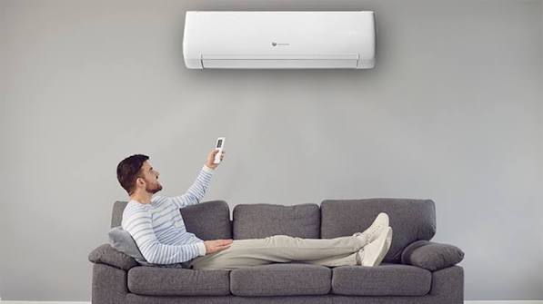 Pompe à chaleur air/air installée dans un salon
